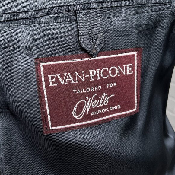 Evan Picone Blazer Men 42R Gray Blue Stripe Classic Career Wool VTG USA 80s‎ - Picture 7 of 16